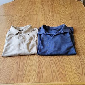 2 Men shirts size XXL CREAM and blue
